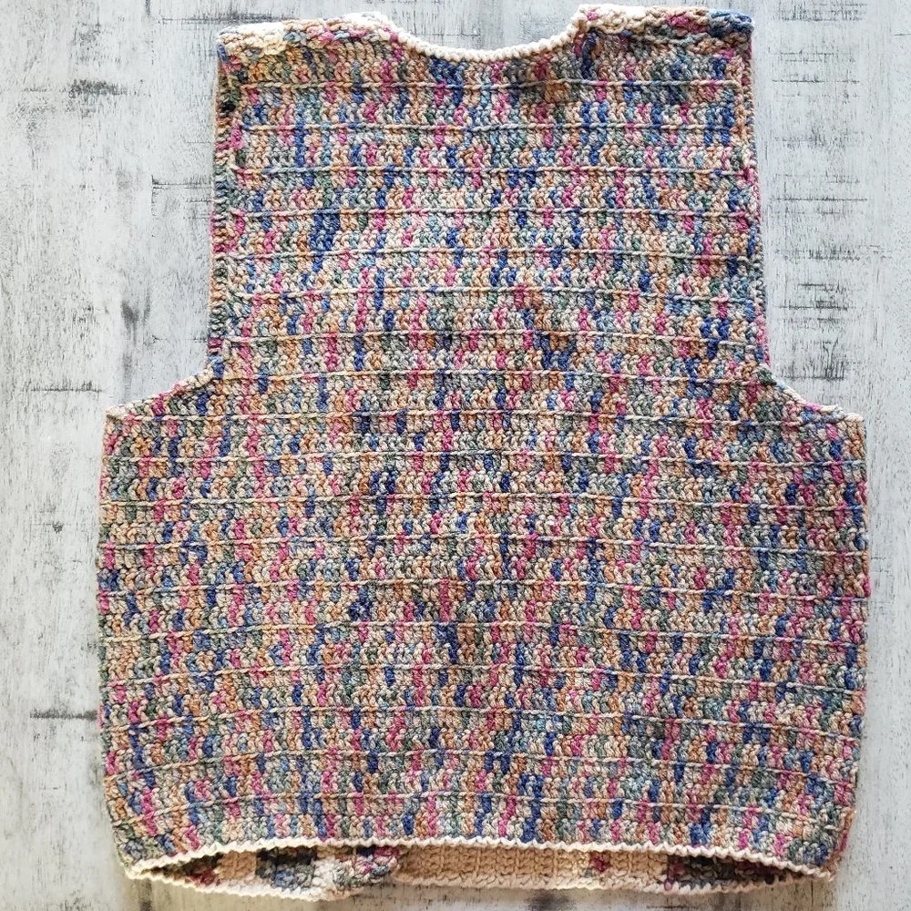 Handmade Crochet Multicolor Vest - Picture 3 of 9